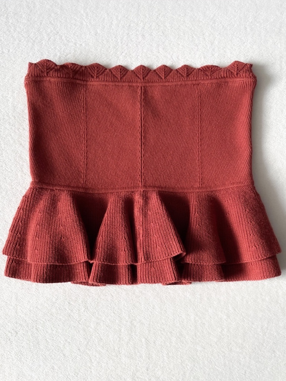 Club Monaco Knit Ruffle-Hem Peplum Top